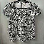 Anthropologie  Postmark Leopard Black and White Trace Jacquard Top Size Small Photo 0