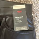 Levi's NWT Women's Faux Leather Baggy Dad Pants, Slippery Slope, Black 27 * 30 Photo 6