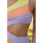 Beach Riot NEW Joyce One Piece Ribbed Cutout Swimsuit One Shoulder Ribbed Large Photo 2