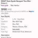 Kate Spade NWT  Blair Bouquet Toss Navy Floral Dress Photo 11
