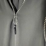 J.Crew Tassel Trim Black Split V-neck Blouse Size 4 Photo 9