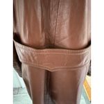 Lantry Leathers Red/Brown Leather Coat With Fur ~ Penny Lane Boho Excellent Cond Brown Size M Photo 6