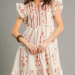 Umgee  Printed Tie Neck Ruffle Cap Sleeve Dress‎ Photo 0