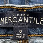 J.Crew Mercantile Women's Blue High Waist Raw Hem Mini Denim Jean Skirt Size 0 Photo 4