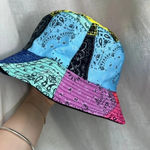 Amazon Patchwork Bucket Hat colorful bandana rainbow pride unisex baggu Photo 5