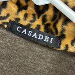 Casadei  Mixed Media Vintage Leopard Paisley Lightweight Jacket Faux Fur Collar Photo 11