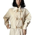 Vintage George Masket LTD Cream velvet corduroy jacket toggle closing size small Brown Photo 14