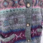 Ralph Lauren Polo  Alpaca Wool Cardigan Sweater Medium Gray Stripe Photo 4