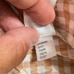 Loft Gingham Seersucker Tan & White Checkered Skirt 12P Photo 10