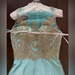 MAY QUEEN WOMEN’S BEADED BATEAU SWEETHEART LONG PROM DRESS AQUA MQ1293 Sz 8 NWT Blue Photo 13