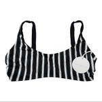 Tori Praver Swimwear Tori Praver Deja Striped Bikini Top‎ Black White Swimsuit Large Photo 4