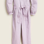 J.Crew  Puff Sleeve Chino Jumpsuit Overalls Lavender Purple Size 0 Photo 0