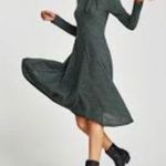 ZARA Heather Green Soft Knit Sweater Dress With Bow size M NWT Photo 3