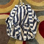 Forever 21 Medium Size Backpack Purse Bag Denim Blue White Strips See Pics Photo 1