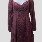City Studio Women’s Dark Coquette Burnout Velvet Dress Sz. S Bustier Burgundy Pink Photo 2