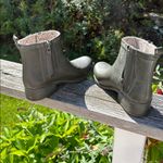 Lucky Brand  olive green lined Chelsea rubber rain boots Photo 8