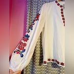 Farm Rio NWOT / Anthropologie | Embroidered Peasant Boho Puff Sleeve Blouse, L Photo 5