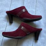 Aerosoles Heeled Burgundy Mules with Belt Strap Photo 11