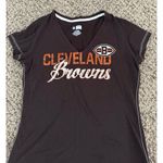 NFL  Women's "Cleveland Browns" Brown V Neck Short Sleeve Tee Size Large Photo 3
