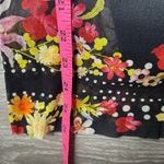 JPG Fuzzi Sheer Mesh Floral Long Sleeve Top – Cowl Neck Medium Black Photo 8