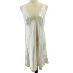 Victoria's Secret  Nightgown Ivory Satin Lace Trim V Neck & Back Large Y2K Bridal Photo 7