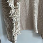 Raffe Hooded Crochet Knit Cardigan Cotton Blend Poncho Beige One Size NEW Photo 4