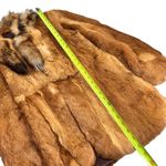 Vintage Red Fox Fur Jacket with fox tails neck Orange Size M Photo 11