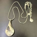 Brighton Retired Silverplated Twirl Collection Twisted Teardrop Pendant Necklace Photo 5