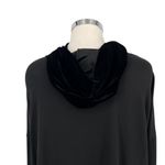 Eileen Fisher Black Velvet Hooded Pullover Top Black Tencel Size Medium Photo 5