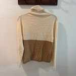 Garnet Hill  Neutral Colorblock Cashmere Turtleneck Sweater Size Small Photo 3