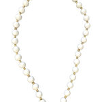 Monet Vintage white and gold beaded costume necklace signed Photo 0