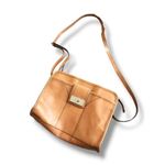 Merona  Womens Coffee Brown Sleek Satchel Silver Hardware Crossbody Bag Minimal‎ Photo 1