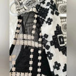 Anthropologie Tiny Black/White Lace Embroidered Chaparral Tunic Tank Top; size S Photo 3