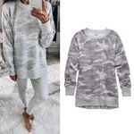 Aerie City Sweatshirt in Camo Print Pattern Oversized Boyfriend Relaxed Gray Photo 1