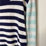 August Silk  Navy and White Striped Top Photo 2