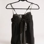 Gilligan & O'Malley Black Babydoll Lingerie Top Satin Bow Sheer Lace Size M Photo 0