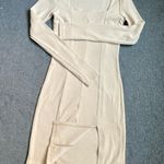 Stylish Beige Knit Mini Dress, Long Sleeve Square Neck‎ A Line Casual Size XS Photo 3