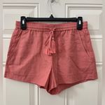 ANDIE NWT The Short Women's XS Elastic Waistband Pockets Linen Blend Coral Photo 0