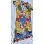 Vintage Mumu Robe Nightgown House Coat Disco 70s Grannycore Floral Womens Blue Size M Photo 3