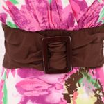 City Triangles Pink Floral Halter Dress Rockabilly 50s Pinup Belted Retro Size 5 Photo 1