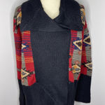 Peruvian Connection Vintage  Alpaca Knit Aztec Chunky Cardigan Sweater Large L Photo 0