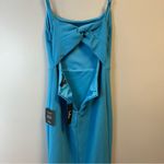 Lulus Lulu’s Dress Bright Blue Midi w/ Spaghetti Straps, Back Cut Out & Slit Sz M NWT Photo 4