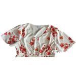 Polagram Womens  White Coral Floral Print Flowy Boho Ruffled Maxi Dress Plus 1X Photo 3