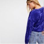 We The Free  Nora Jane Purple Crushed Velvet Sweater Photo 2