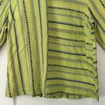 Habitat  blouse 3/4 sleeve size small green striped asymmetric lagenlook artsy Photo 5