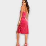 Lulus Glamorous Celebrations Dress Women's Small Pink Velvet Strapless Tulip Photo 1