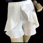 AQUA  WHITE RUFFLE ACCENT HIGH WAIST SHORTS NWT (M) Photo 2