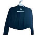 Calvin Klein Womens black cropped long sleeve open cardigan sz L Photo 4