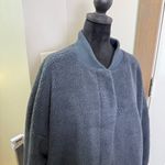 Eddie Bauer  Ladies Oversized Sherpa Teddy Navy Blue Long Jacket Pockets Plus XXL Photo 1