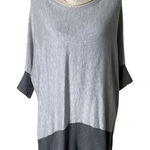 White House | Black Market Turtleneck Sweater Tunic Size M Colorblock Dolman Gray Photo 0